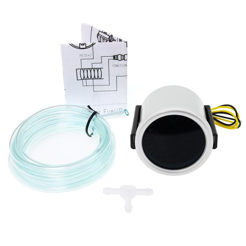 2026 Auto Car White LED Smoke Lens Boost Turbo Meter BAR -1~2 BAR 2" 52mm Boost Gauge with Sensor for Petrol Racing Car 12V