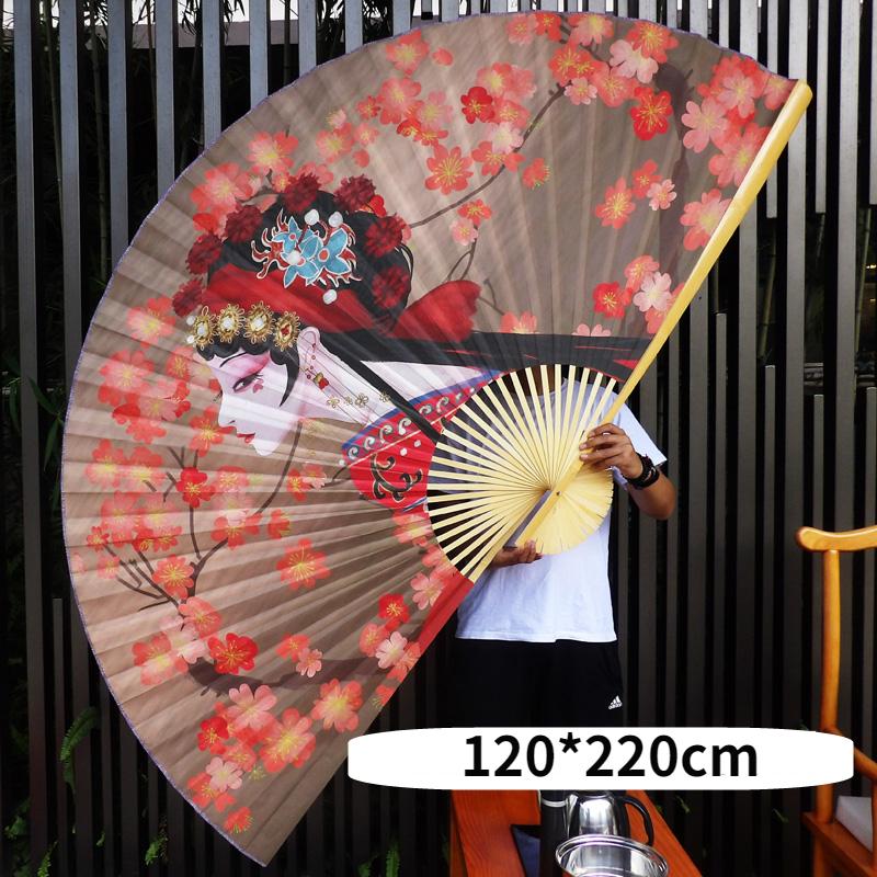 Large Decorative Folding Fan Chinese Classical Peking Opera Prop Fan Wall Mounted Abanico Decorative Background Wall Ventilador