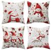 4 Pieces Christmas Pillow Covers 18x18 Inch with Santa Snowman Reindeer and Gnomes 3D Prints for Sofa Bed Chair