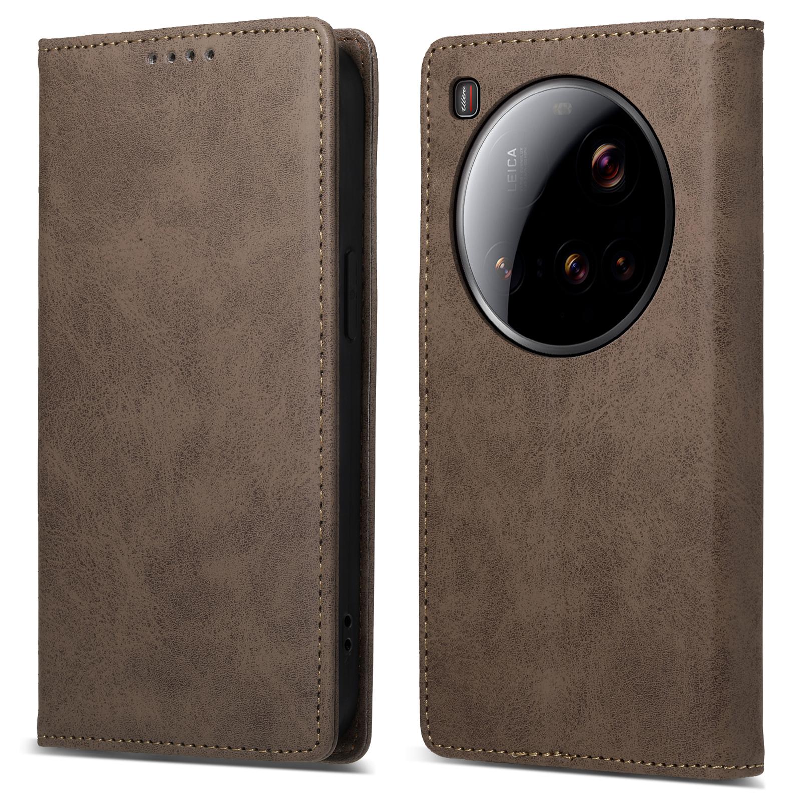 

For Xiaomi 15 Ultra Wallet Case RFID Blocking PU Leather Phone Cover Brown