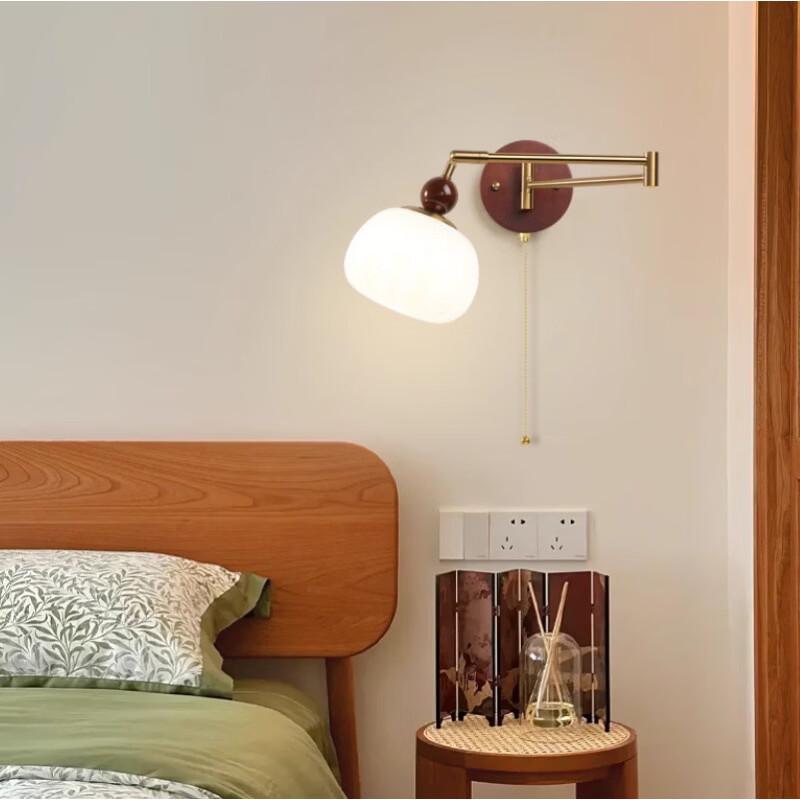OEING Adjustable Swing Arm Bedside Wall Lamp
