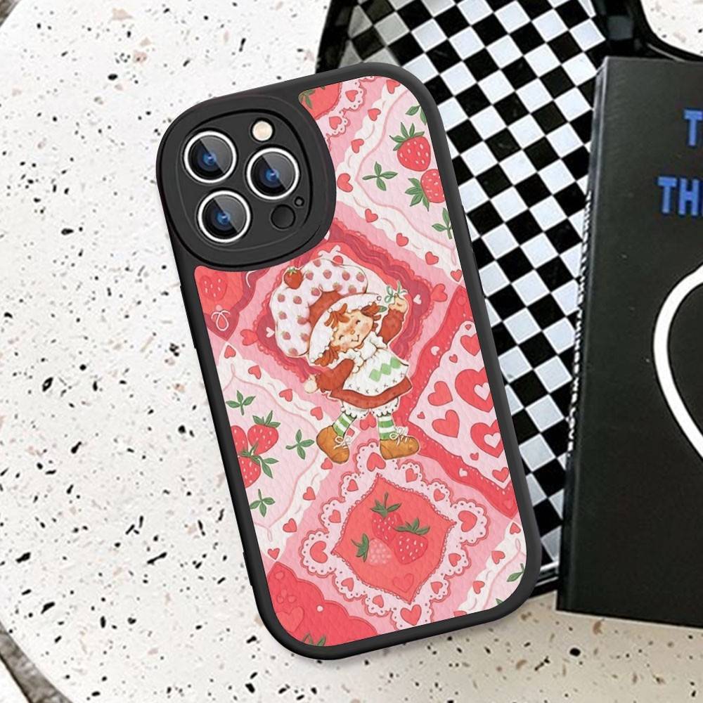 

Cartoon Girl S-Strawberry S-Shortcake Phone Case For IPhone 16 15 14 11 12 13 Pro Max Plus Back Leather Shell iphone 11 pro
