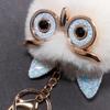 New Big Eye Owl Wool Ball Key Chain Pendant Imitation Rex Rabbit Hair Lady Luggage Car Pendant