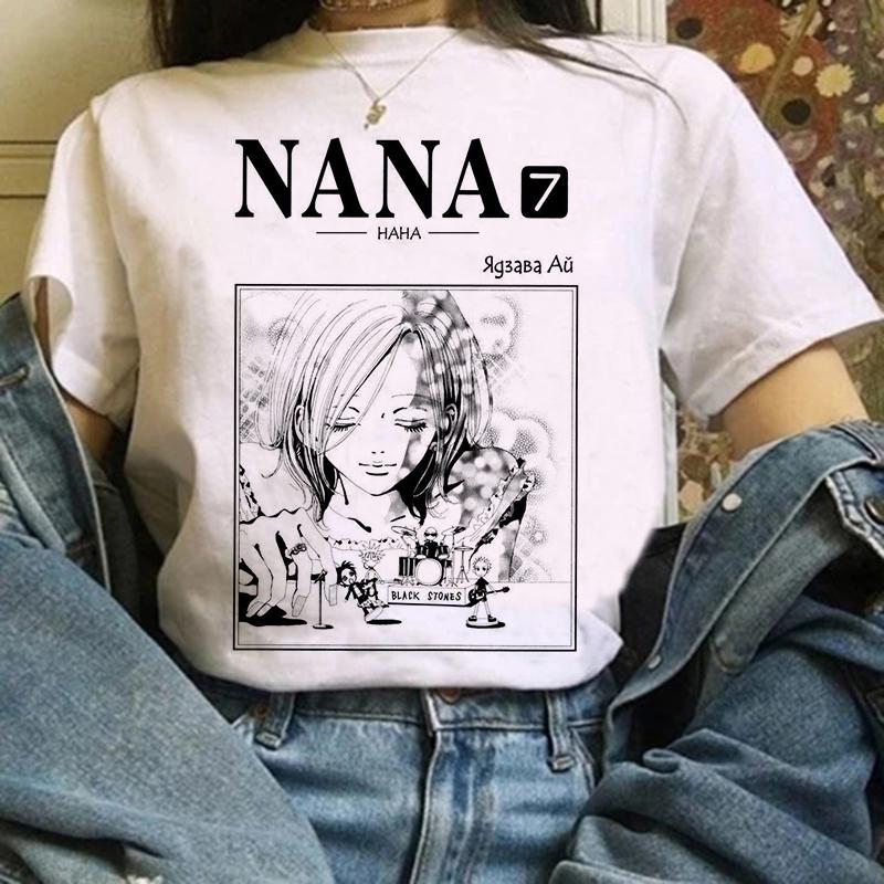 Anime Nana T Shirt for Women Japanese 2000s Style Y2k Tshirt Harajuku Fashion Casual Short Sleeve Top Kawaii Graphic T Shirts