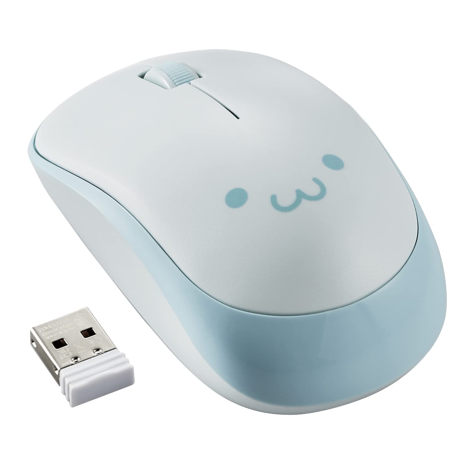 

ELECOM Portable Mobile Mouse for Handed IR 1200 DPI Years Long Battery Silent Click 2.4G Wireless, Smiley-Face Right/Left Use, LED, 2.5 Life,