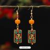 Retro Exotic Style Nepalese Earrings Tibetan Niche Design Personalized Long Earrings Simple Earrings Women