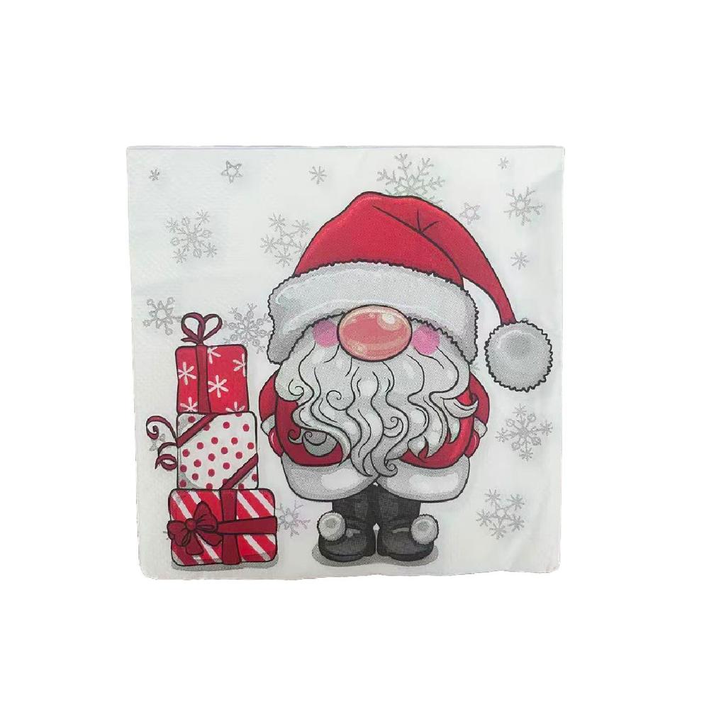 Vintage Christmas Theme Party Elk Santa Snowman Disposable Tableware Christmas Party Decorations