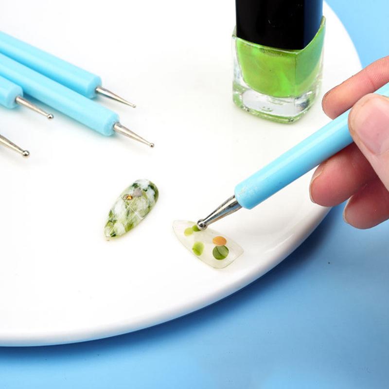 1/10/15 Pcs/Set Dual Ended Rhinestone Nail Art Manicure Brush Silicone Pen Sculpture Pen/3D Flower Carving/Dotting Nail Tool