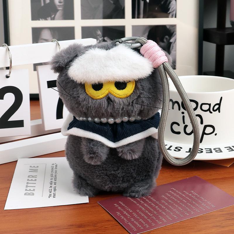 Plush Toy Cat Keychain - G-Dragon Style Pendant Doll Gift 15 cm