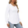 Women's Blouse Bubble Sleeve Drawstring Ruffle Round Neck Long Sleeve Top