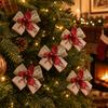 10Pcs Red/Green Bow Ornaments Bead Festival Accessory Rustic Mini Christmas Bows  Gift Wrapping