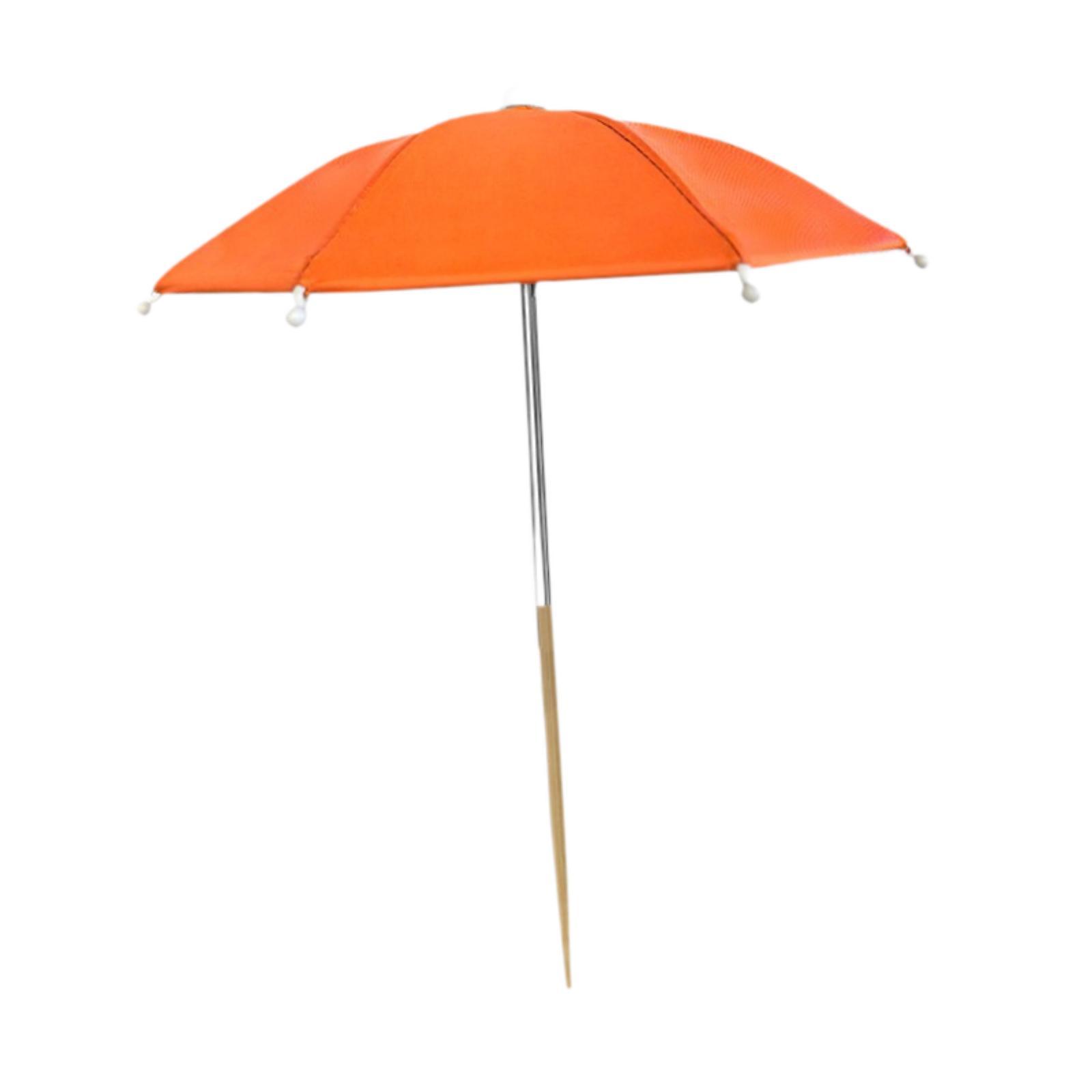 Plant Umbrella with Steel Frame Protection Weatherproof Shade Parasol for Patio Potted Flowers оранжевый
