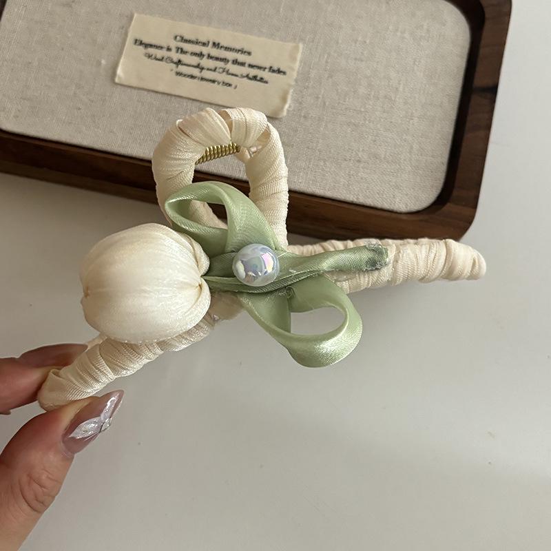 Sweet Tulip Pink Bow Hair Claw & Scrunchie Set for Women