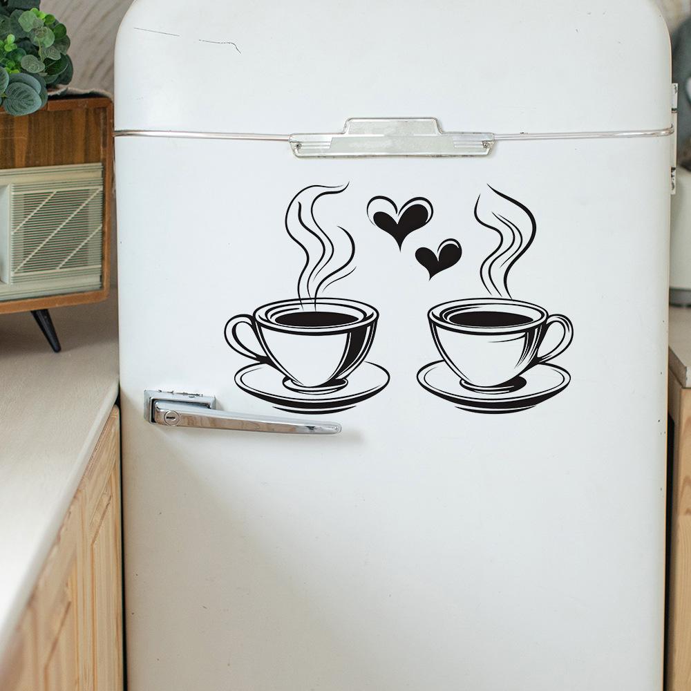 Simple Coffee Cup Love Cafe Atmosphere Beautification Decoration Wall Stickers