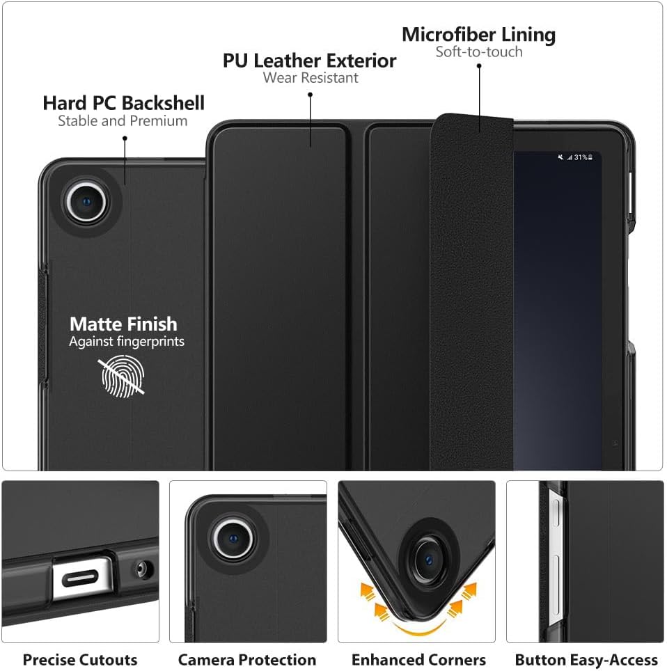 Tri-fold Flip Case For Samsung Galaxy Tab A9 8.7'' SM-X110 SM-X115 Magnetic Stand PU Leather Protective Cover