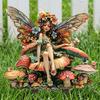Fairy Sitting On Mushroom Garden Decor, Acrylic Elf Garden Sign with Ground Stake, Decorative Fairy Garden Stake for Outdoor Yard Lawn Patio