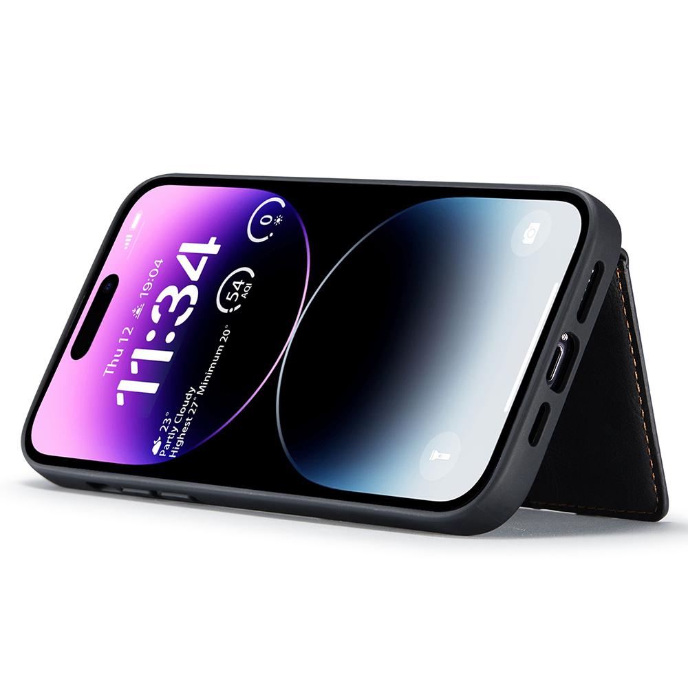For iPhone 14 Pro Max Case 2 in 1 Leather+TPU Phone Cover Removable Card Holder