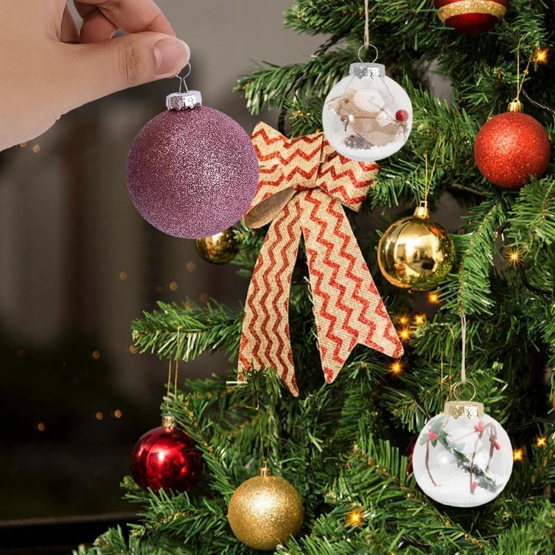 100/200 Stück Runde Weihnachtsbaumkugel-Anhänger Kappen Abnehmbar Metall-Weihnachtskugeln Aufhängekappen Festliche Neujahrsparty DIY-Dekorationen