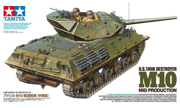 Tamiya Military Miniature Series 350 US Army M10 Tank Destroyer Plastic Model Kit 35350 1/35 No. Mid-Production