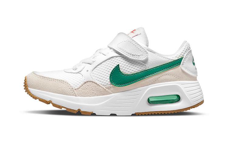 Nike Air Max SC Hook and loop Low top Running Shoes White Green Children Aged 3 7 Years Old CZ5356-104