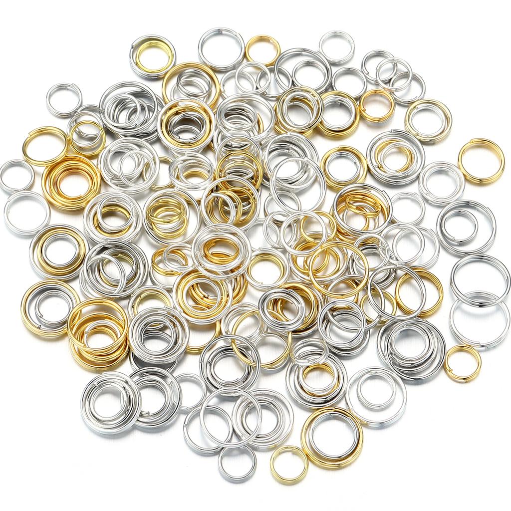 1Box 6 8 10mm Gold Silver Color Metal Open Jump Rings Set Accessory Kit For DIY Bracelet Necklace Chain Jewelry Making Connector