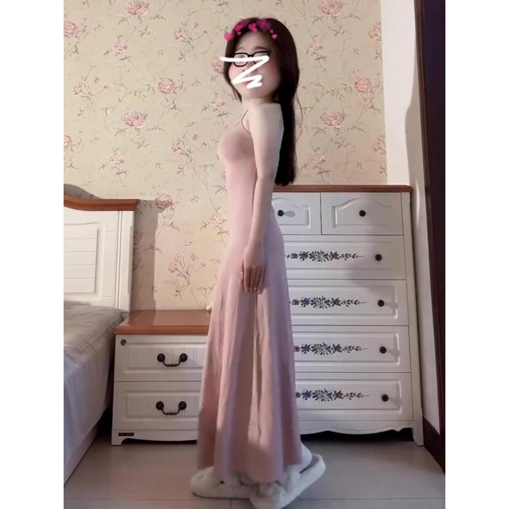 Summer New Suspender Dress Female Spice Girl Slim Long Hip Wrap a Word Dopamine Skirt