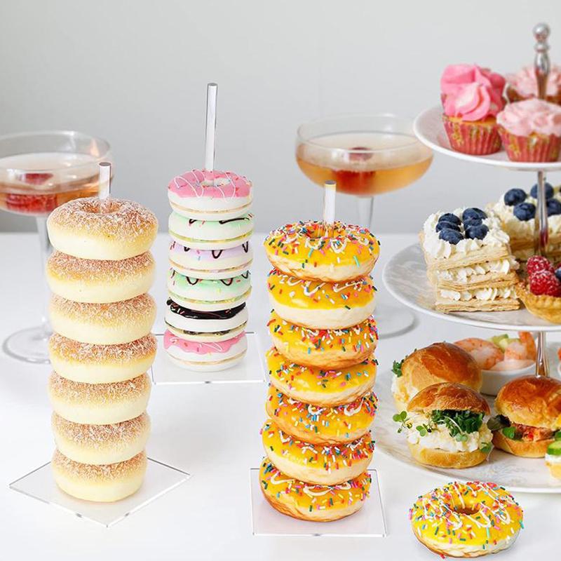 Acrylic Doughnut Holder Dessert Display Rack Dim Sum Bread Sales Rack Donut Stand Birthday Party Wedding Table Decoration