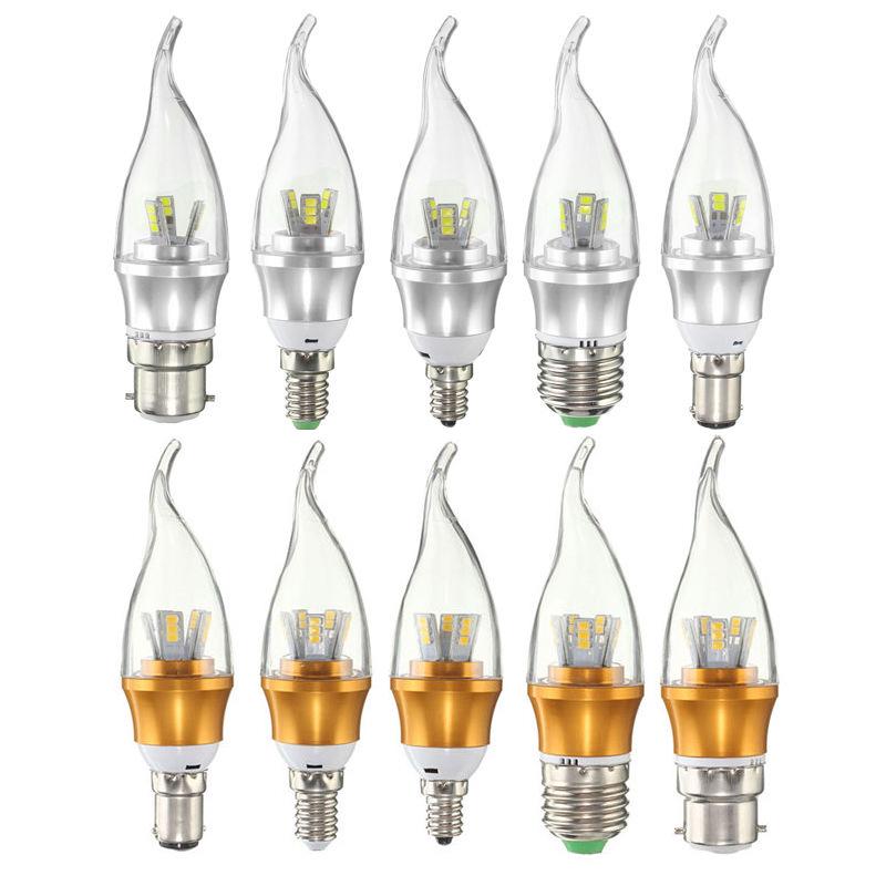 E14 E27 B22 B15 Base Candle Light 3W LED Bulb SMD Chandelier Lamp Warm White ED