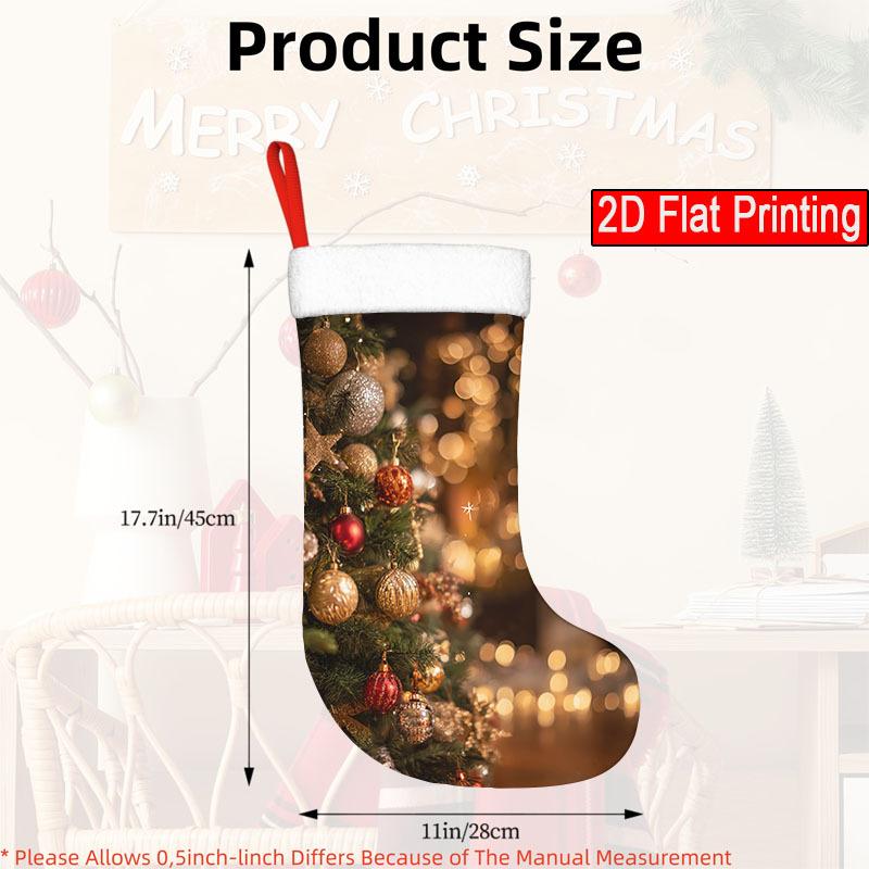 Christmas decoration fireplace hanging stocking1pc Sparkling Christmas Socks - Festive Candy Canes, Ornaments