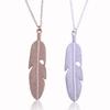 Korean Fashion Jewelry Long Leaf Feather Necklace Clavicle Chain