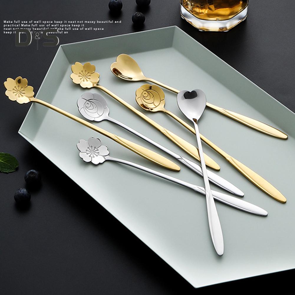 Long Handle Ice Cream Dessert Coffee Mixing Spoon