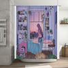 Anime Girl Room Decor Shower Curtain Japanese Aesthetic Manga Otaku Bathroom Set Waterproof Home Decor Wall Art Gift