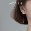 Modian Minimalist 100% 925 Silver Long Line Simple Beads Stud Earrings Fashion Party Ears For Women Jewelry Accessories