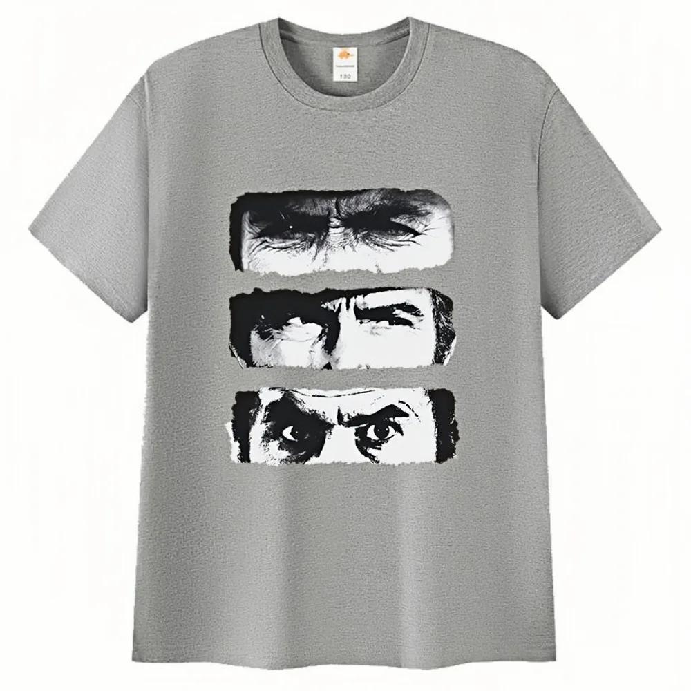 The Good The Bad and Ugly TV Graphic Print Men's T-Shirt Harajuku Fashion Casual Short Sleeve Gothic Garment Cotton T-Shirt