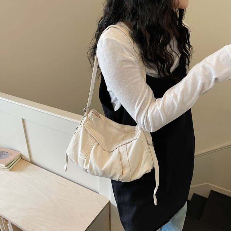 Washed canvas messenger bag women s shoulder bag