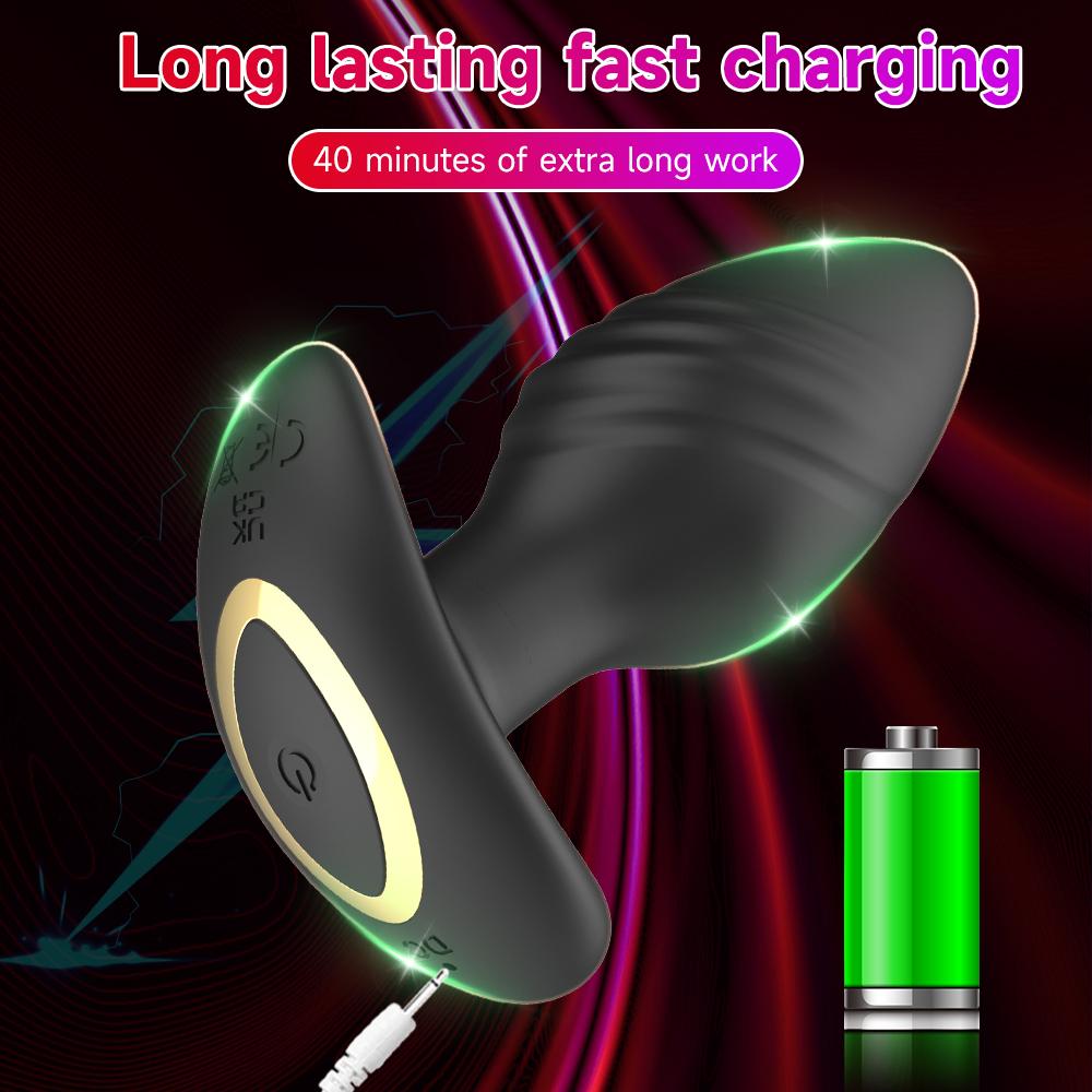 Vibrating Butt Plug Anal Toy Male Prostate Massager 9 Vibration Rotation App Controlled Anal Plug Adult Sex Toys for Men Women Waterproof Masturbator
