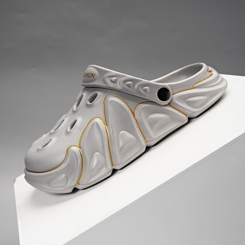 

Модные мужские уличные сандалии, тапочки, пляжные удобные сабо на мягкой подошве, дизайнерская мужская повседневная обувь, садовая обувь, мужские уличные сандалии 40-41