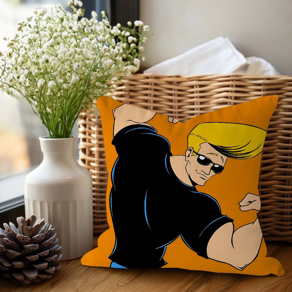 Cartoon J-Johnny Bravo Cushion Cover Inches Farmhouse Decor Home Throw Pillow Covers For Couch Decorations