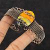 Bumble Bee Jasper Cuff Bracelet Copper Wire Wrapped Bangle Gemstone Bracelet Copper Wire Jewelry Handmade Adjustable Bangle Engagement Gift