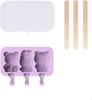 Silicone Popsicle Molds Homemade Ice Cream Wooden Sticks