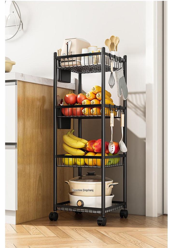 Multi-layer Bathroom Shelf with Wheels - Narrow Gap Storage Trolley