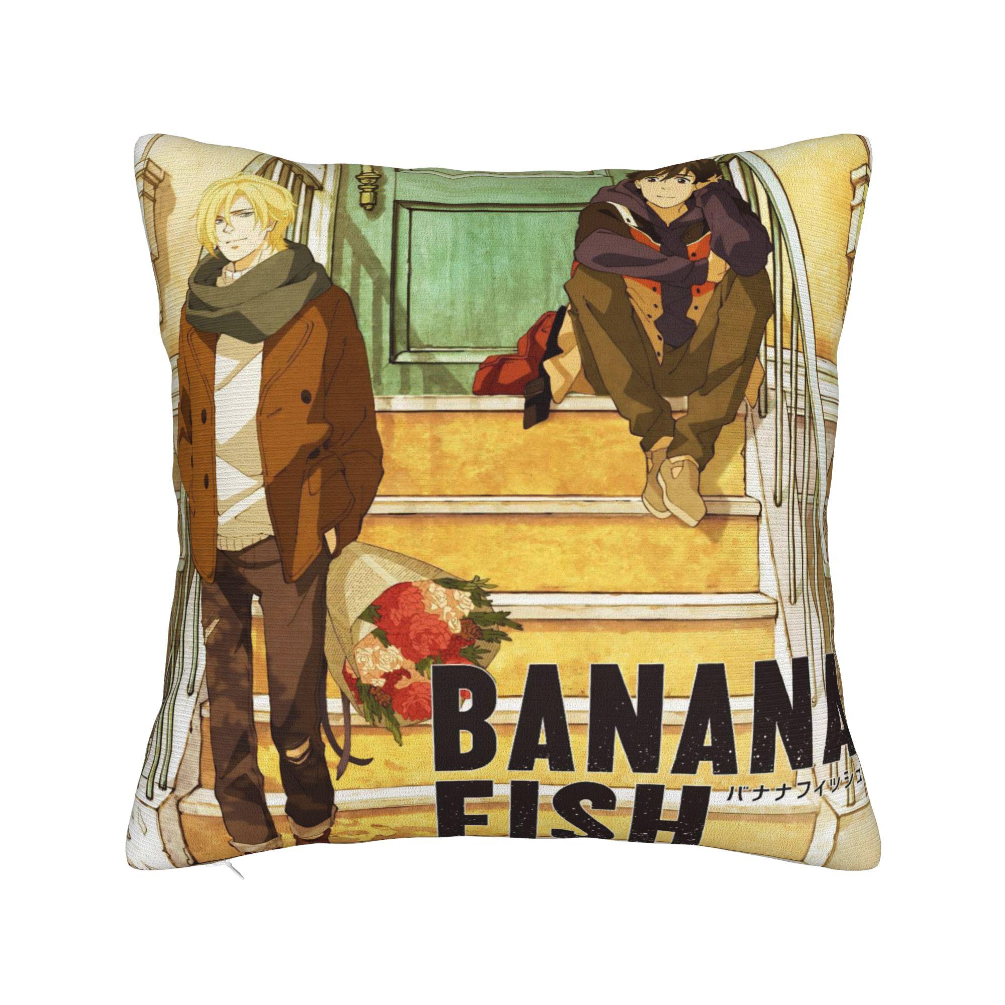 

Decorative Pillowcases Banana Fish Anime Accessories Bedroom Pillow Case Cover Square Multi-Size 12x12Inch