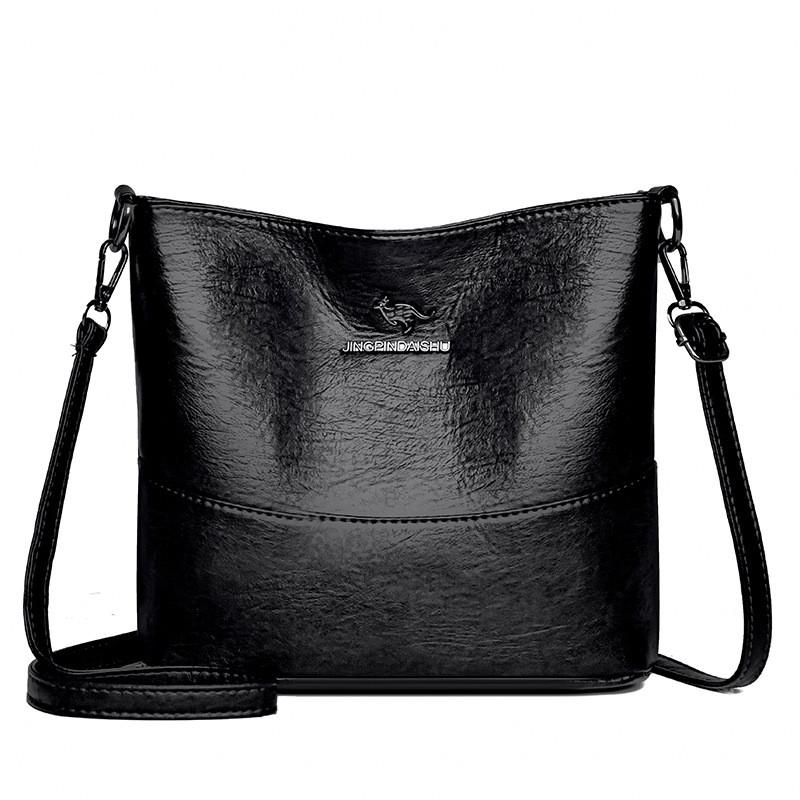 IELGY Ladies Black Large-Capacity Fashion One-Shoulder All-Match Cross-Body Bag