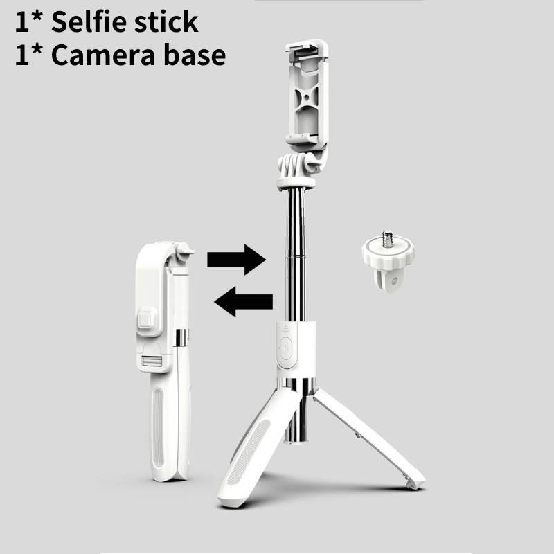 New L02 Bluetooth Selfie Tripod Universal Phone Holder Multifunction Live Stand Gopro Selfie Stick Durable Black белый