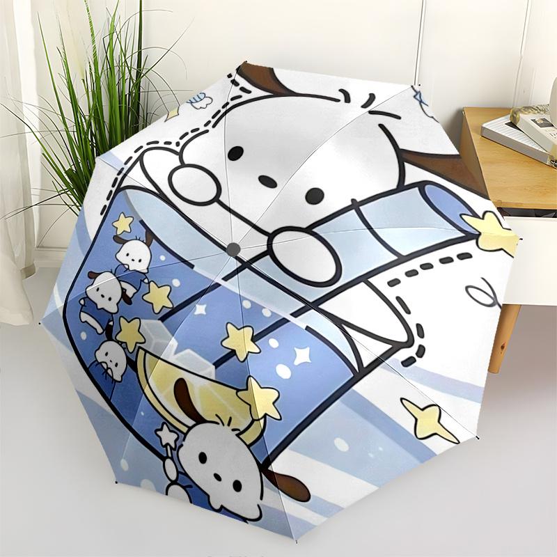 1pc Starry Sky Adventure: Cute Cartoon Character Automatic Opening Folding Umbrella with 8-Bone Iron Frame - Perfect for Fans, Travelers, Daily Use, a