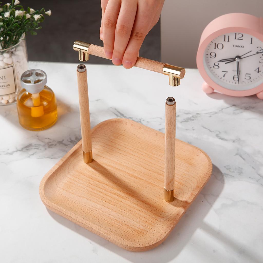 Wooden Tissue Paper Holder Napkin Roll Holder Tableware Tissue Box Storage Desktop Organizer Tableware Supplies