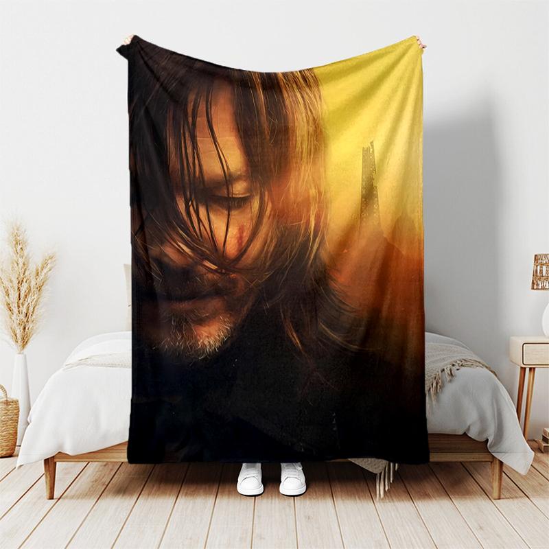 1pc Blanket The Walking Dead Daryl Dixon2 Print Design, Lightweight Blanket for Sofa, Bed- Soft &Warm, Gift for All Seasons like Christmas, Halloween