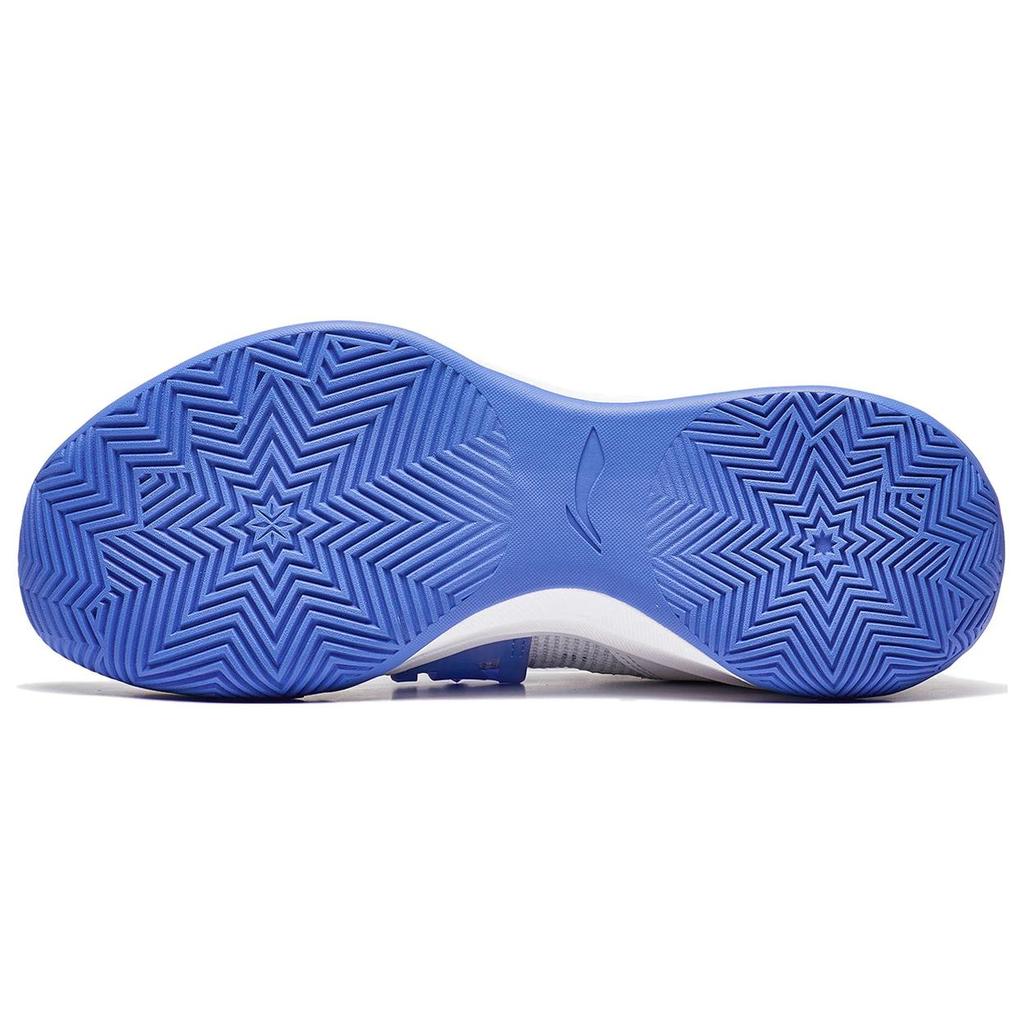 New LiNing Liren3 TEAM Cushioning Anti Slip And Wear Resistant Low Top Basketball Shoes Men's White Blue ABAS095-7