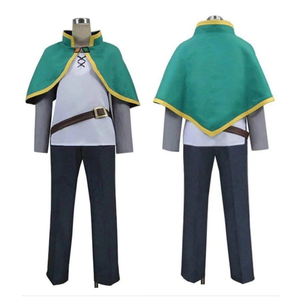 Kono Subarashii Sekai Ni Shukufuku O! Satou Kazuma KonoSuba Kazuma Cosplay Costume Green Set Clothing Free Shipping