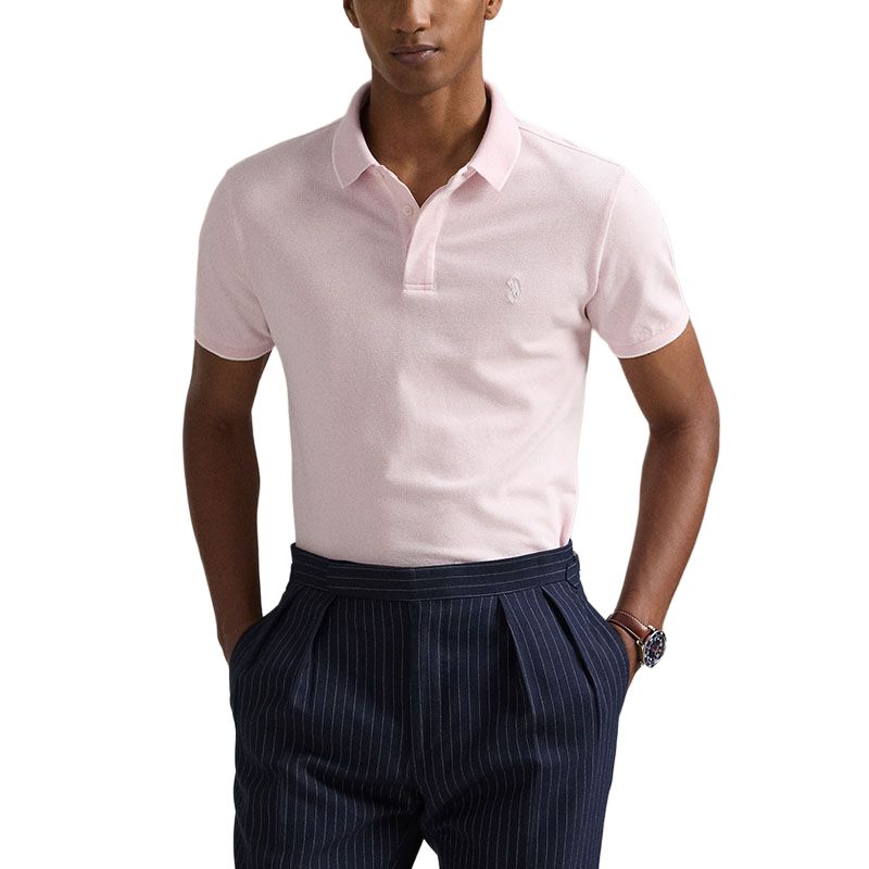 Polo Ralph Lauren Custom Slim Fit Solid Color Polo Shirt With Small Pony Embroidery Men Polo Shirts Garden-Pink MNPOKNI1N823380-650
